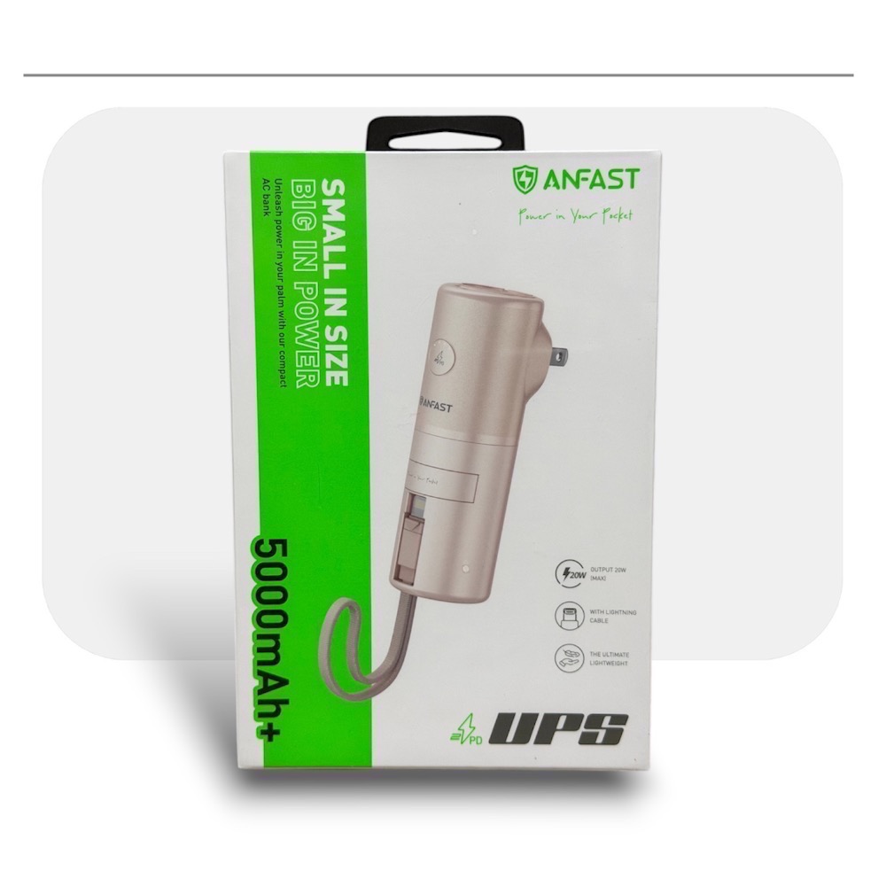 ⚠️全館免運 假日出貨 Anfast 帶線AC行動電源充電器 帶線行動電源 帶插頭行動電源 能量棒行動電源-規格圖5