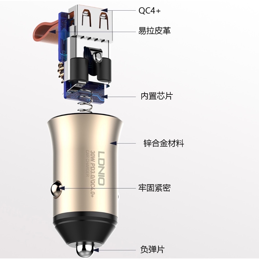 ⚠️全館免運 假日出貨 LDNIO PD 30W 車用充電器 迷你車充 30W充電器 車用充電頭 車用充電 車用充電-細節圖5