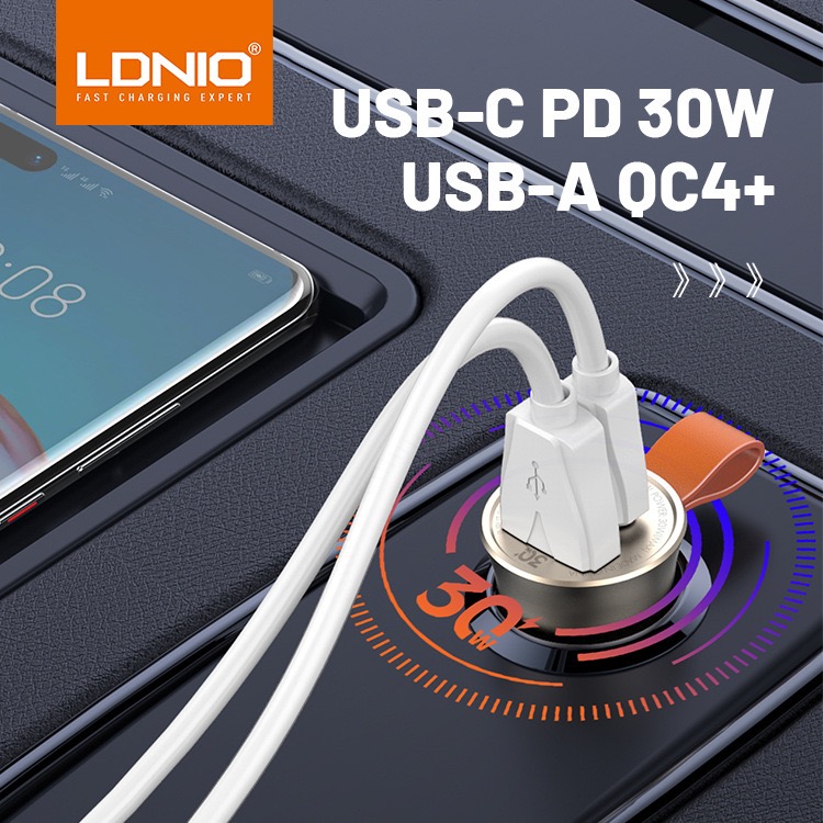 ❗️全館免運❗️LDNIO PD 30W 車用充電器 迷你車充 30W充電器 車用充電頭 車用充電 車用充電 快充-細節圖3