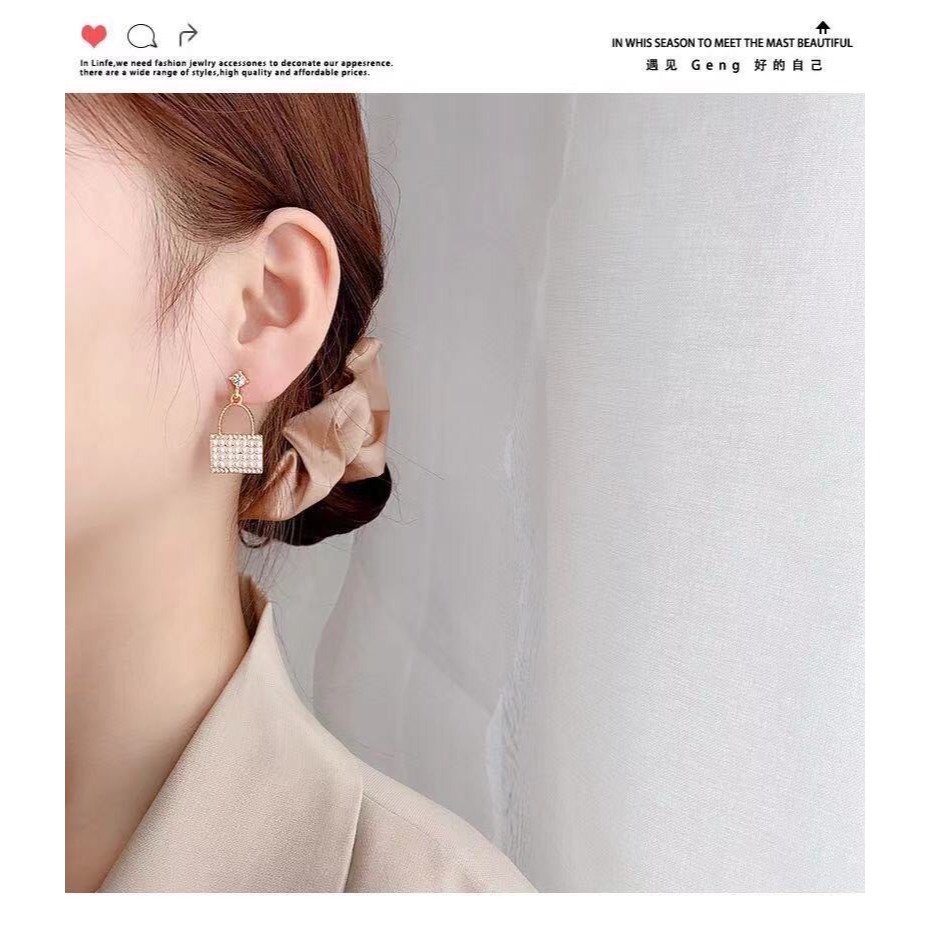 ♛ROSEMAYR♛ [LX-0030]韓版 輕奢名媛 珍珠包包耳環 微瑕疵-細節圖3