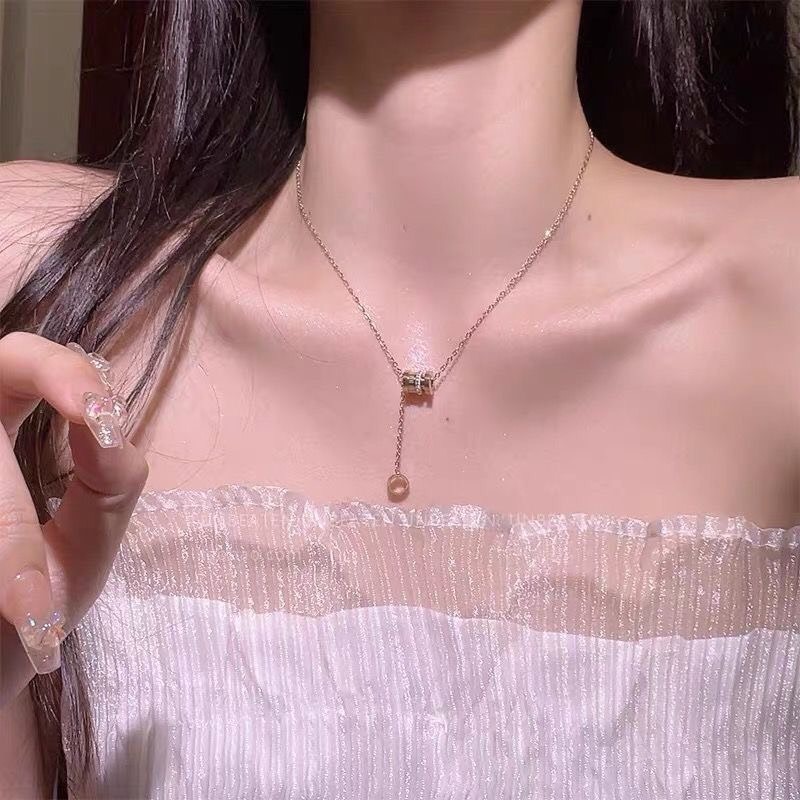 ♛ROSEMAYR♛[LX-0046] 韓版 優雅女神 小滾輪鑲鑽項鍊 鎖骨鍊 玫瑰金-細節圖2