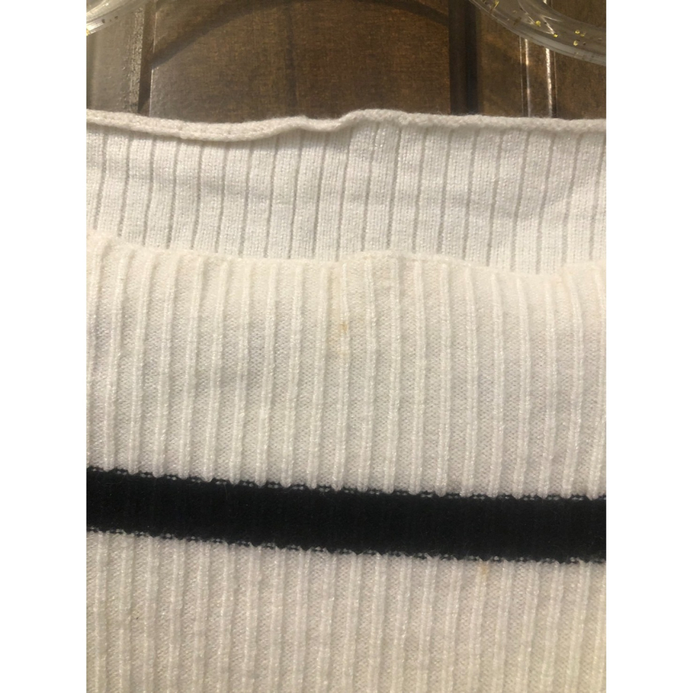 ♛ROSEMAYR♛廠商寄賣-G2344韓系一字肩撞色條紋針織上衣 展示品-細節圖4