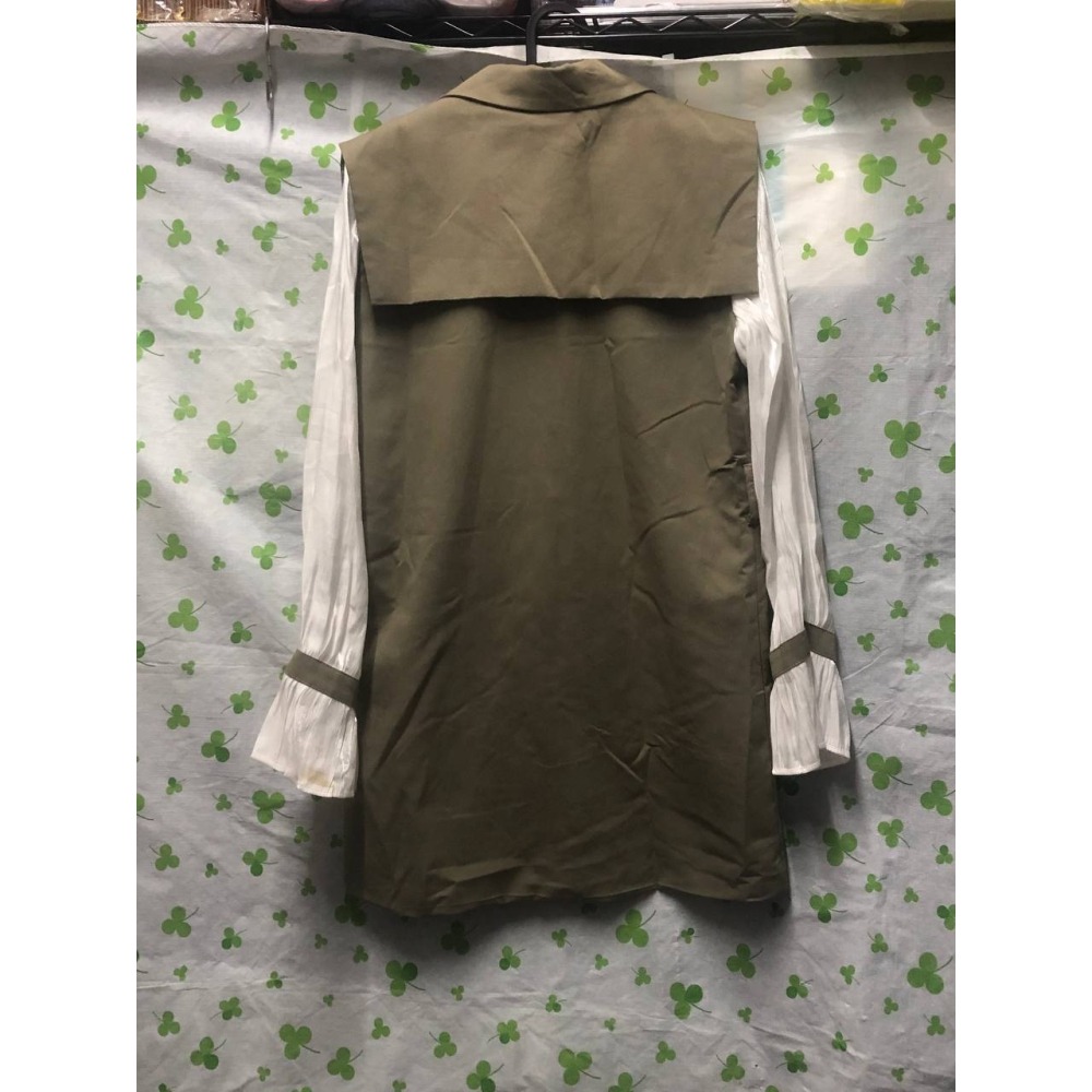 ♛ROSEMAYR♛廠商寄賣-韓系 氣質女神拼接荷葉袖假兩件洋裝/襯衫 (瑕疵)-細節圖2