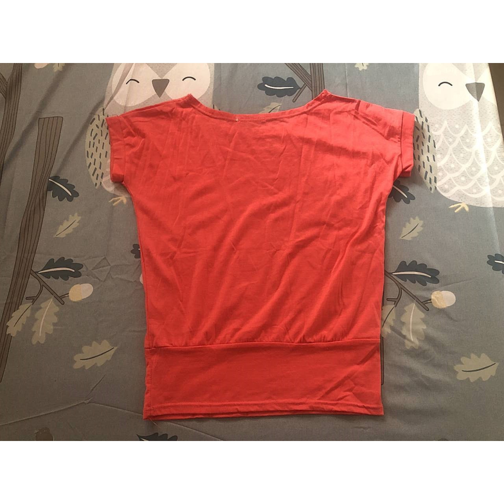 ♛ROSEMAYR♛廠商寄賣-A02-008-鑲鑽粉橘短袖上衣-細節圖2