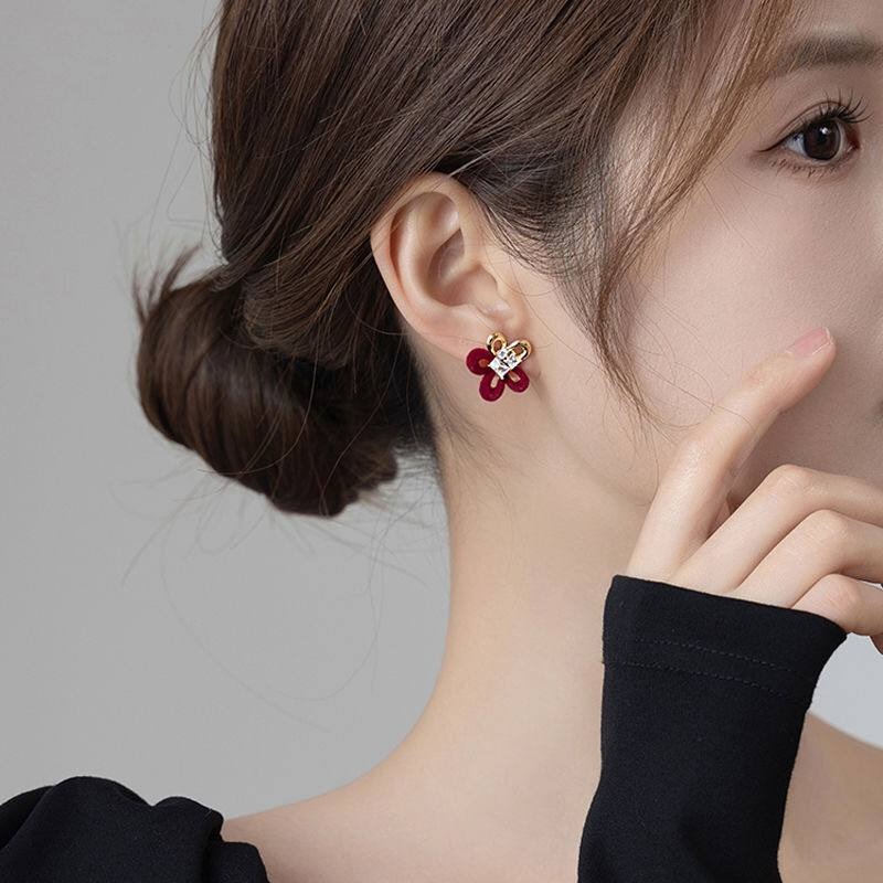 ♛ROSEMAYR♛[預購款] S925銀針 韓系輕奢高級感植絨耳針/耳夾 耳環-細節圖3