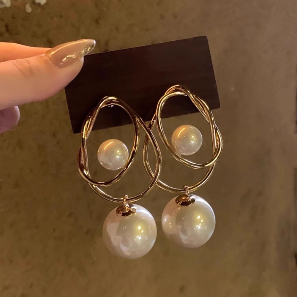 ♛ROSEMAYR♛[預購款] S925銀針 韓系復古高級感纏繞圓球綴飾耳環-細節圖5