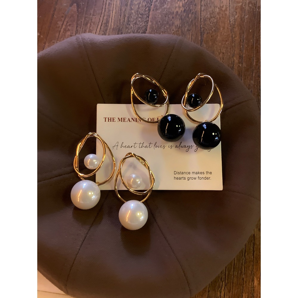 ♛ROSEMAYR♛[預購款] S925銀針 韓系復古高級感纏繞圓球綴飾耳環-細節圖7