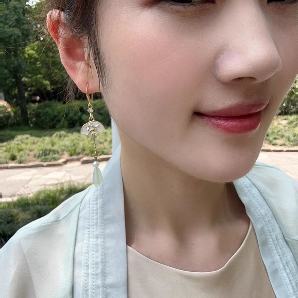 ♛ROSEMAYR♛[預購款] 古風新中式摺扇耳環-細節圖4