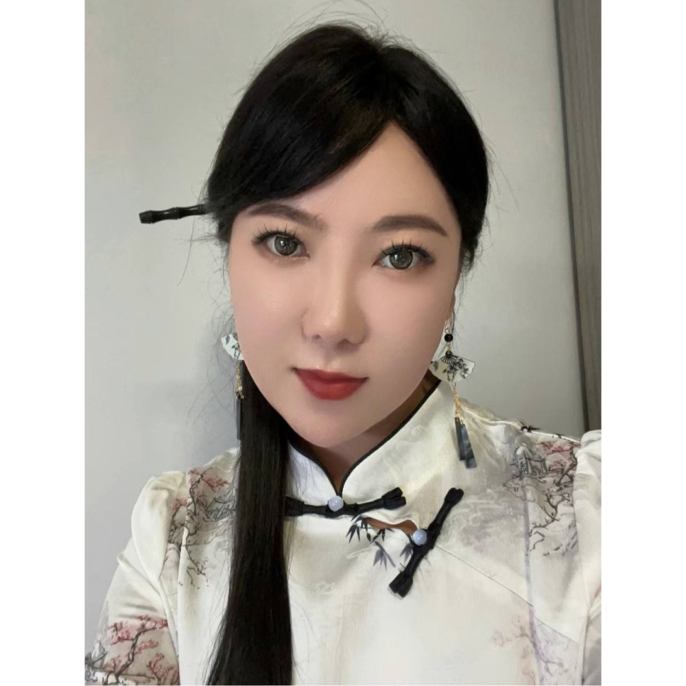 ♛ROSEMAYR♛[預購款] 新中式青竹/黑竹摺扇耳環-細節圖4