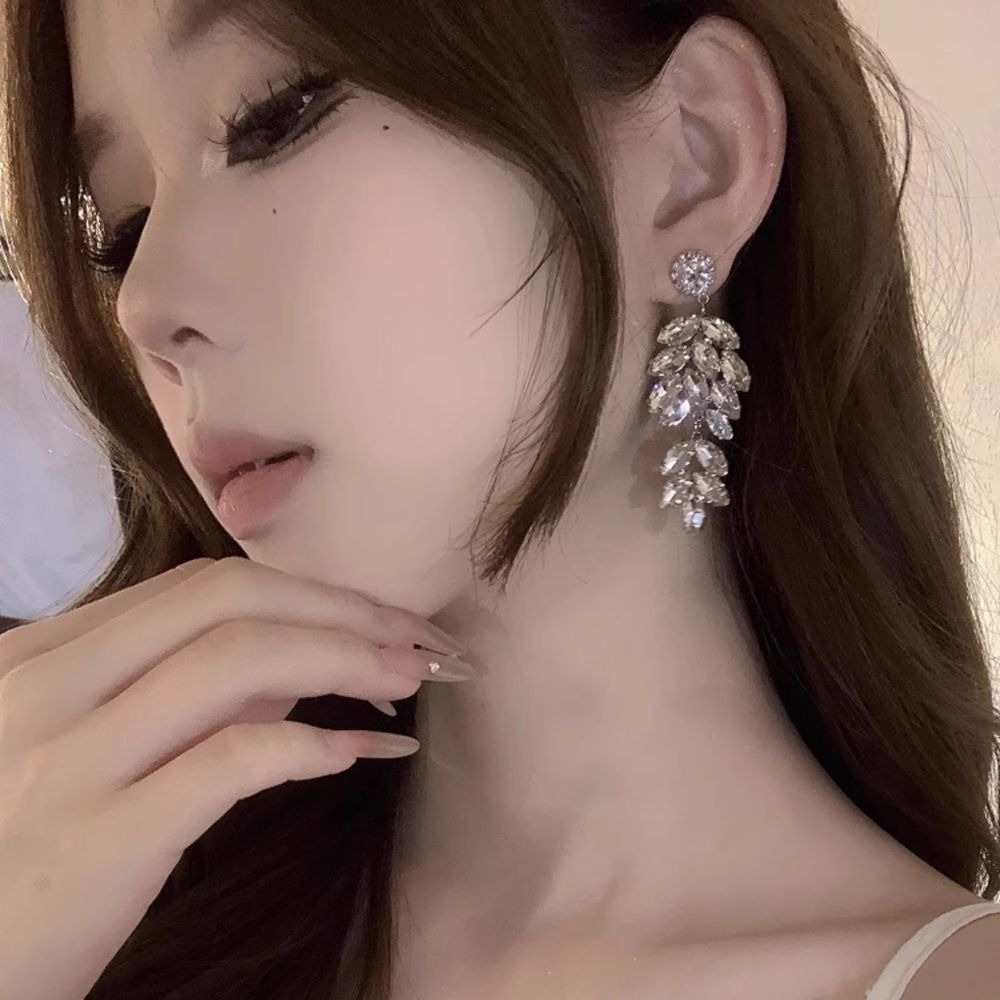 ♛ROSEMAYR♛[預購款] S925銀針 法式輕奢閃鑽麥穗吊墜耳環-細節圖3