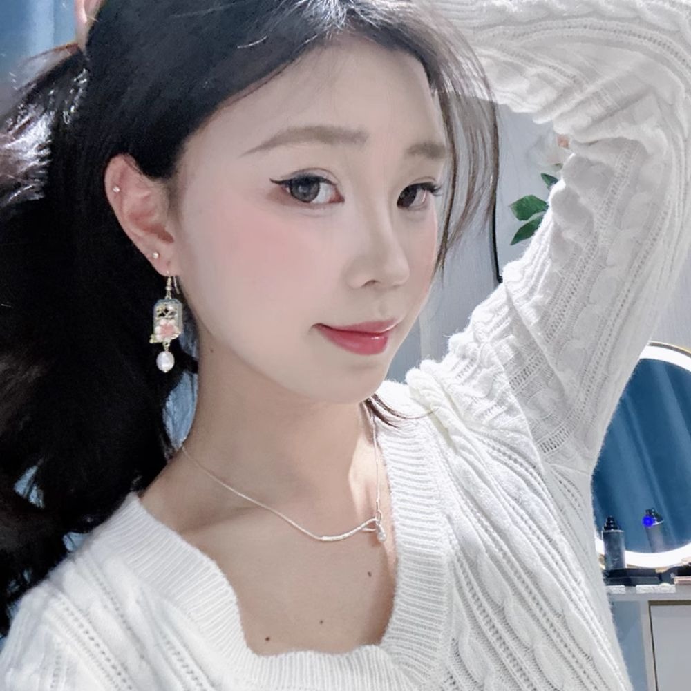 ♛ROSEMAYR♛[預購款] 新中式鏤空滴釉珍珠花朵耳環-細節圖5