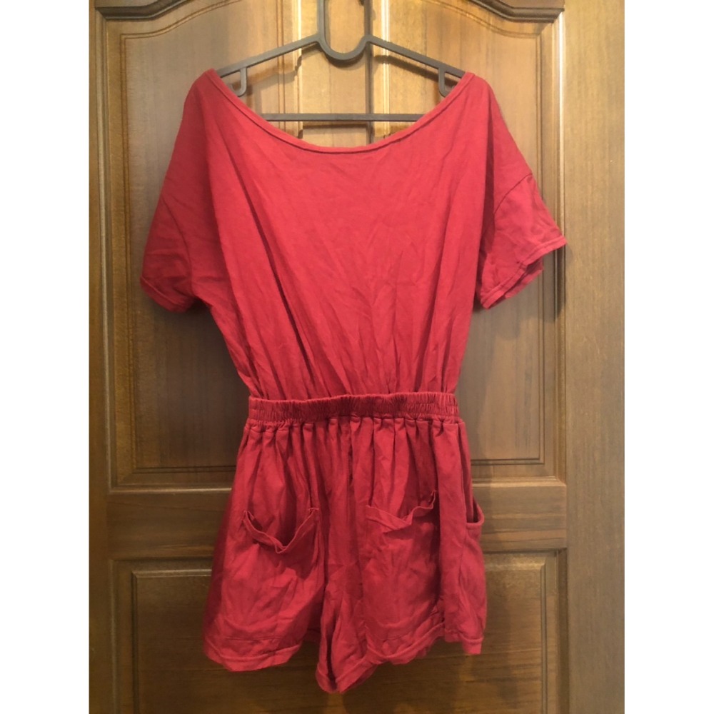 ♛ROSEMAYR♛廠商寄賣-韓版 Z0934暗紫紅色連身短褲-細節圖2