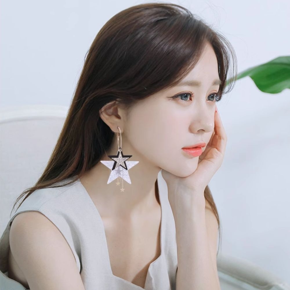 ♛ROSEMAYR♛[預購款] 歐美風五角星耳墜耳環 金色/亮彩-細節圖3