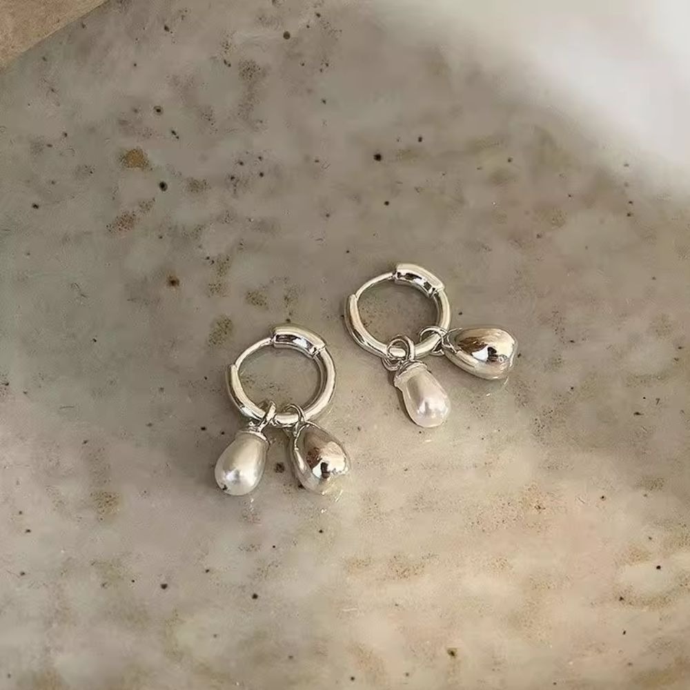 ♛ROSEMAYR♛[預購款] S925銀針 趙露思同款 兩戴式水滴珍珠耳環-細節圖7