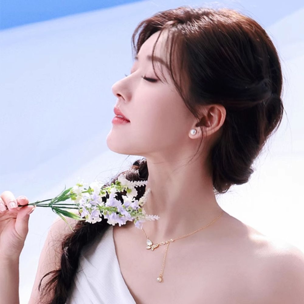 ♛ROSEMAYR♛[預購款] 趙露思同款 精靈系女孩 蝴蝶珍珠項鏈-細節圖2