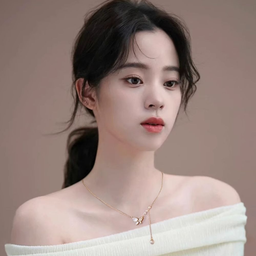 ♛ROSEMAYR♛[預購款] 趙露思同款 精靈系女孩 蝴蝶珍珠項鏈-細節圖4