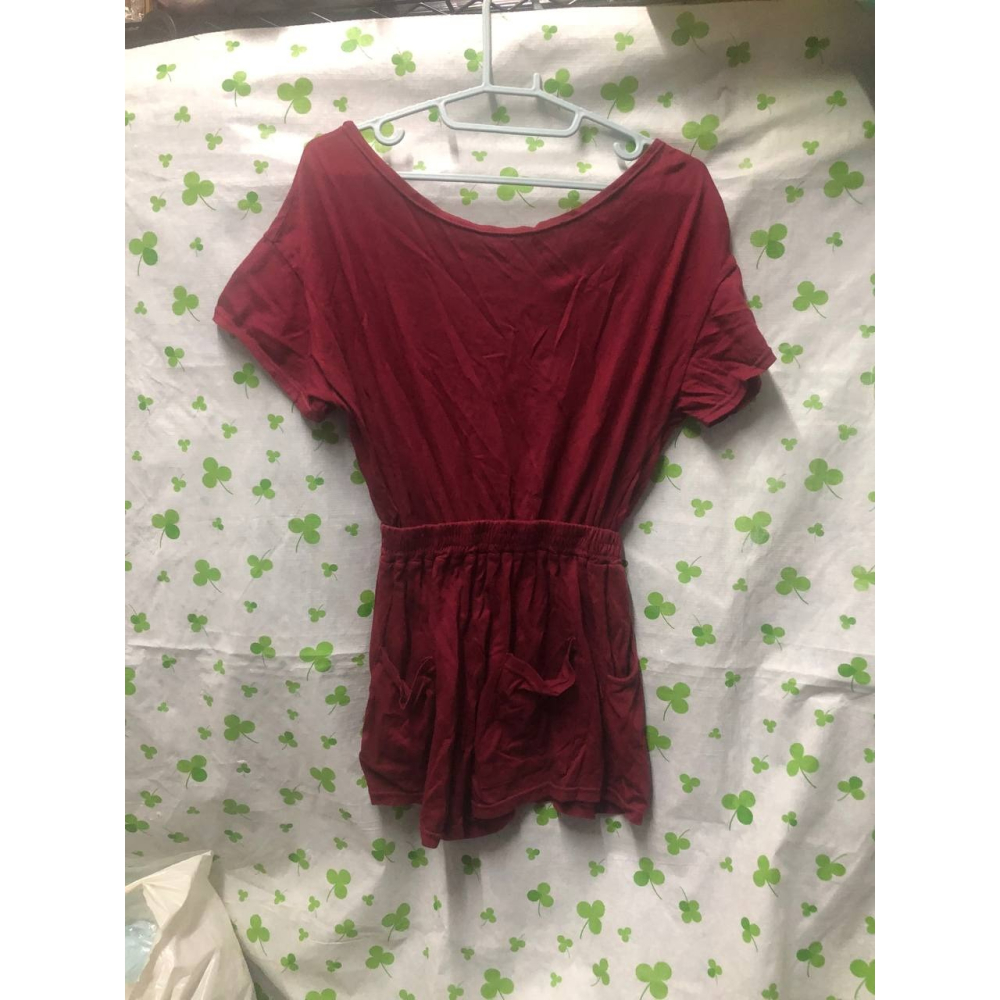 ♛ROSEMAYR♛廠商寄賣- 韓版 酒紅連身短褲-細節圖2