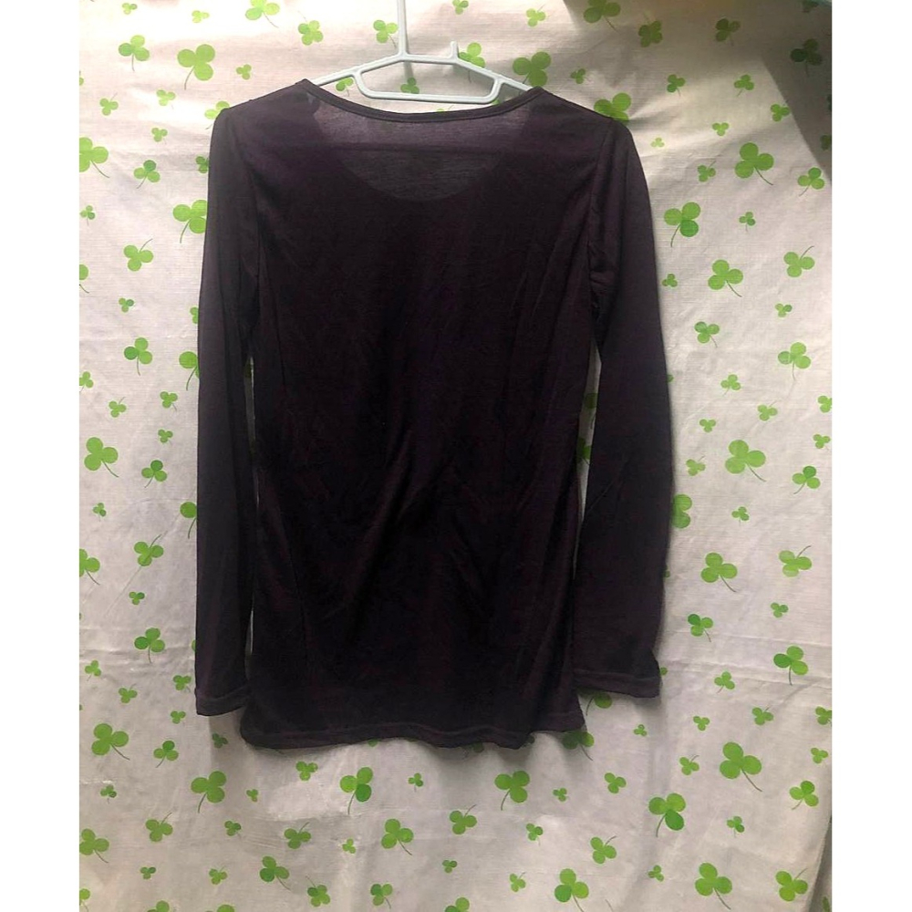 ROSEMAYR♛廠商寄賣-深紫鑽黏蝴蝶結內搭長袖上衣-細節圖2