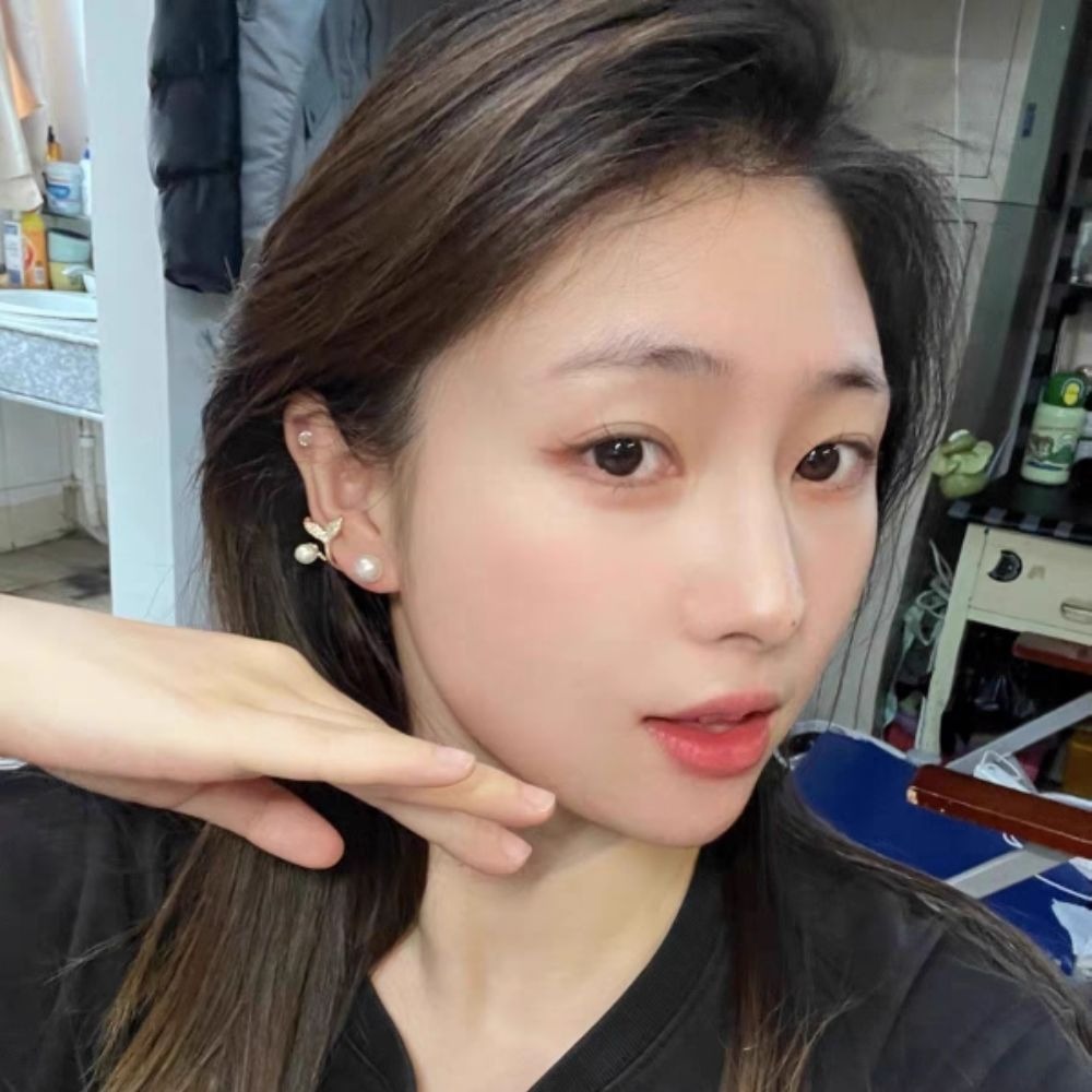 ♛ROSEMAYR♛ S925銀針 韓系貴氣名媛 珍珠人魚尾耳環-細節圖2