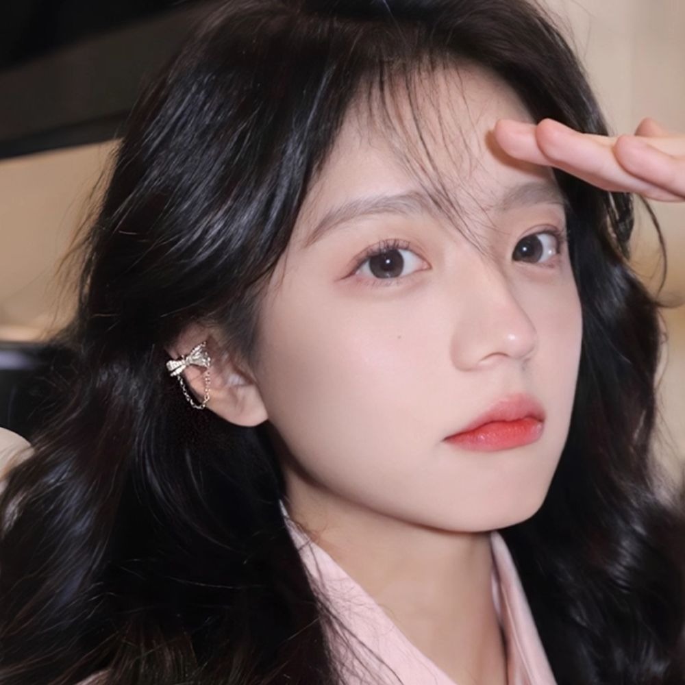 ♛ROSEMAYR♛  韓系甜酷系 蝴蝶結流蘇耳骨夾-細節圖5