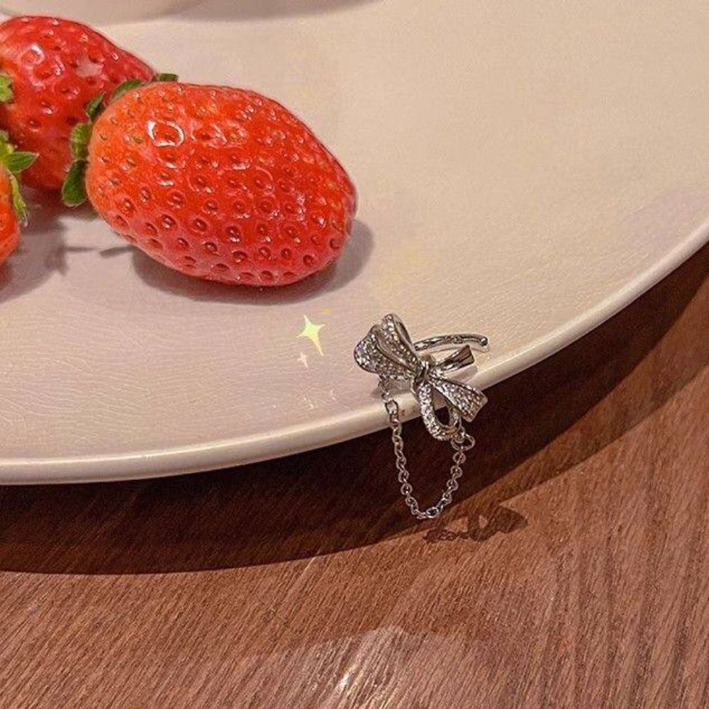 ♛ROSEMAYR♛  韓系甜酷系 蝴蝶結流蘇耳骨夾-細節圖6