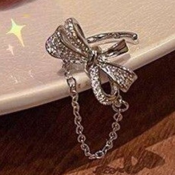 ♛ROSEMAYR♛  韓系甜酷系 蝴蝶結流蘇耳骨夾-規格圖10