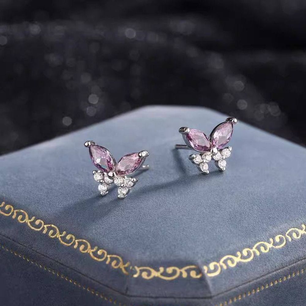 ♛ROSEMAYR♛ S925銀針 夏日多巴胺 薰衣草紫蝴蝶幻境耳環-細節圖7