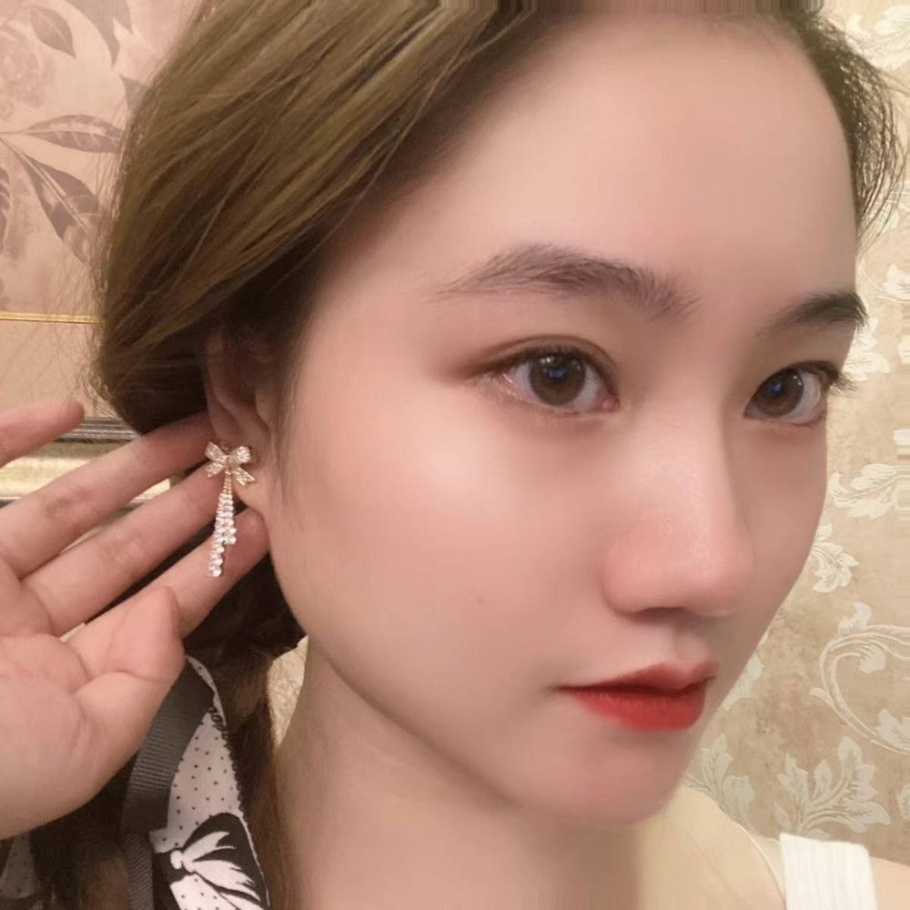 ♛ROSEMAYR♛ S925銀針 韓系甜美千金 金色蝴蝶結耳環-細節圖3