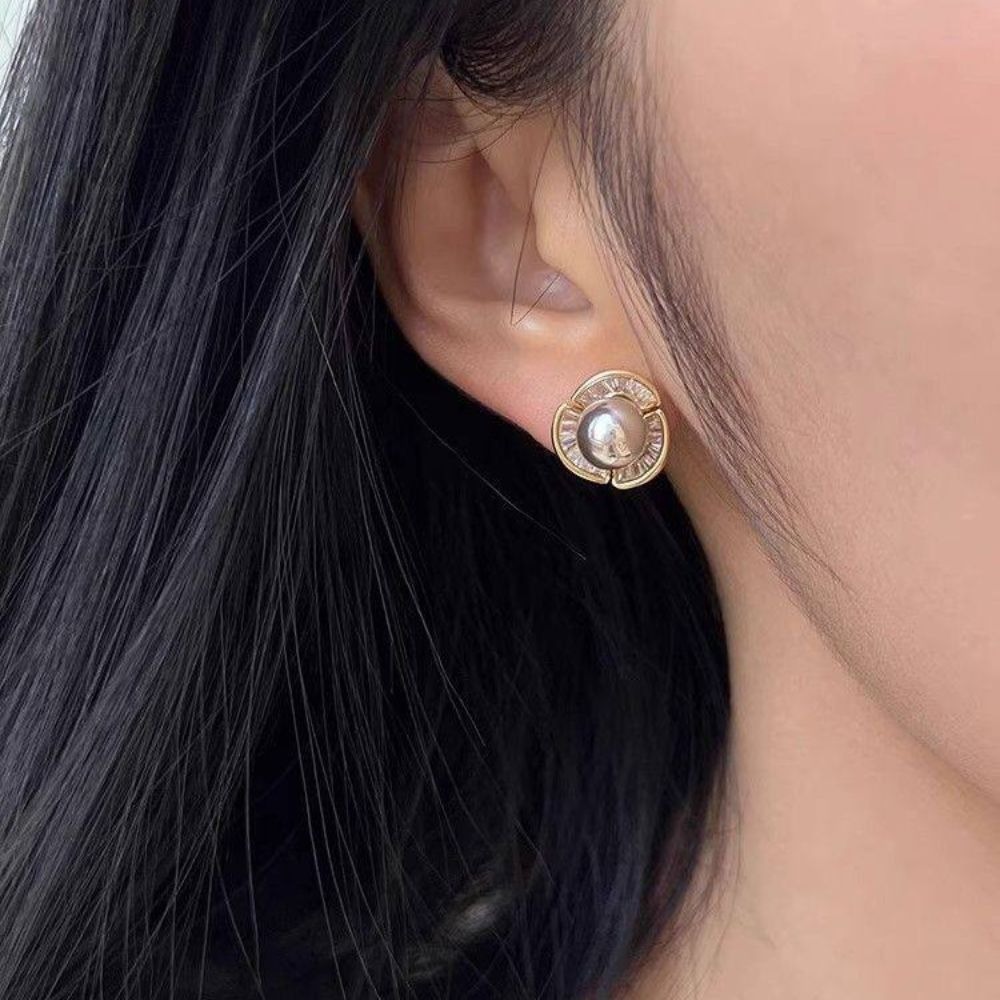 ♛ROSEMAYR♛ S925銀針 法式富貴千金 鋯石花朵耳環-細節圖4