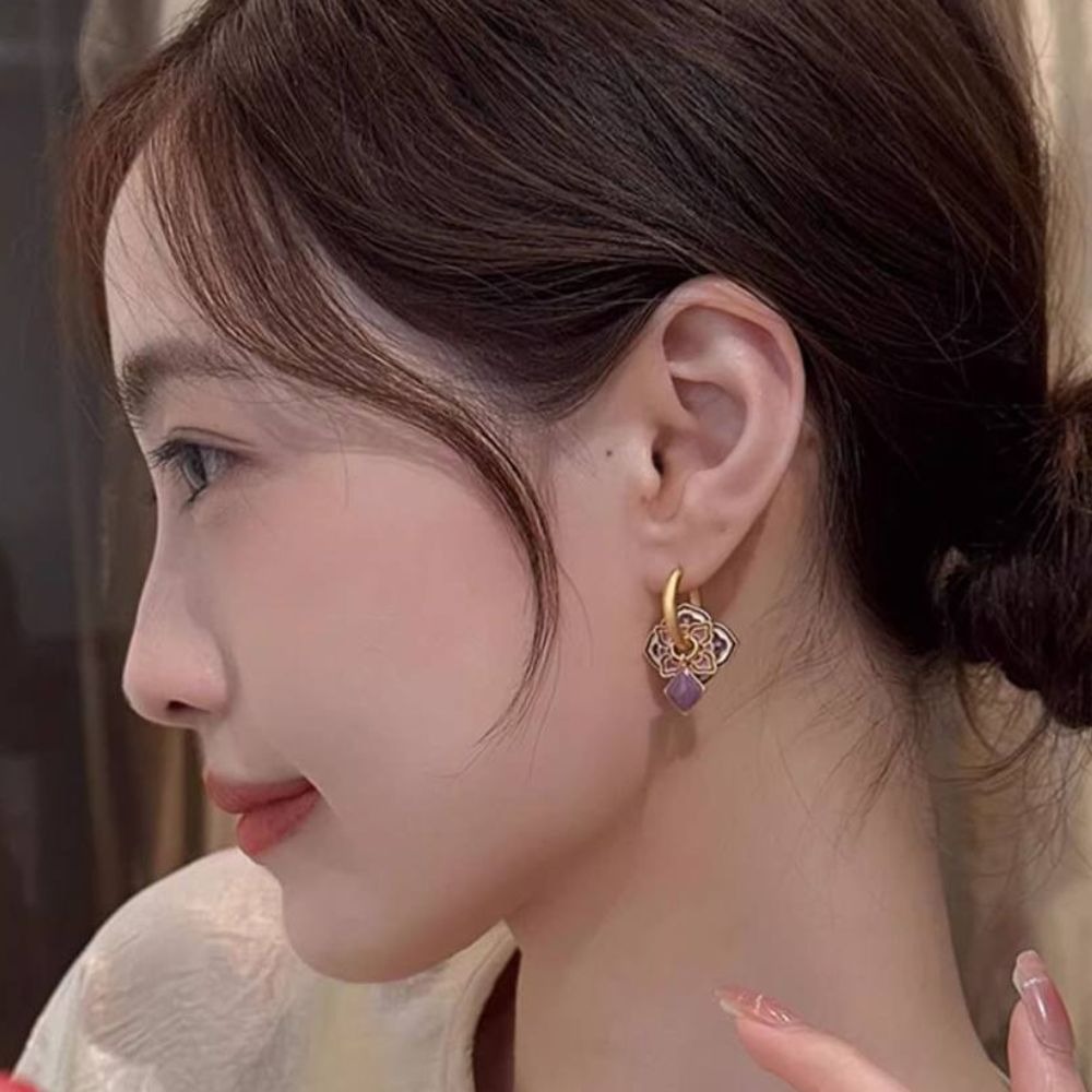 ♛ROSEMAYR♛ S925銀針 新中式國風彩繪琺瑯耳環-細節圖4