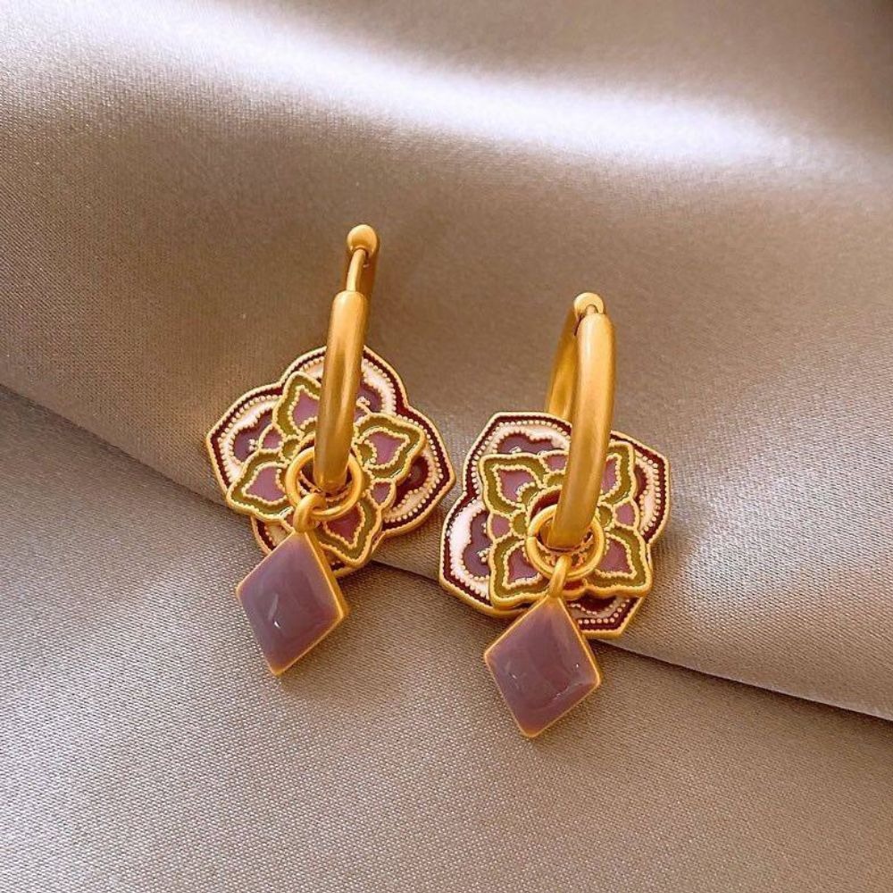 ♛ROSEMAYR♛ S925銀針 新中式國風彩繪琺瑯耳環-細節圖7