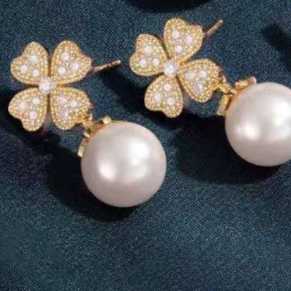 ♛ROSEMAYR♛ S925銀針 法式輕奢名媛 四葉草鋯石珍珠耳環-規格圖11