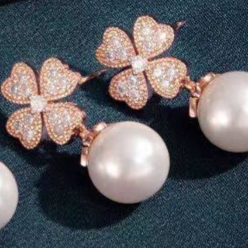 ♛ROSEMAYR♛ S925銀針 法式輕奢名媛 四葉草鋯石珍珠耳環-規格圖11