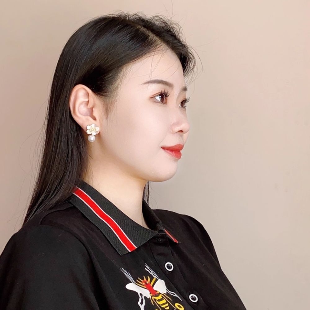 ♛ROSEMAYR♛ S925銀針 法式清奢感 優雅山茶花珍珠耳環-細節圖4