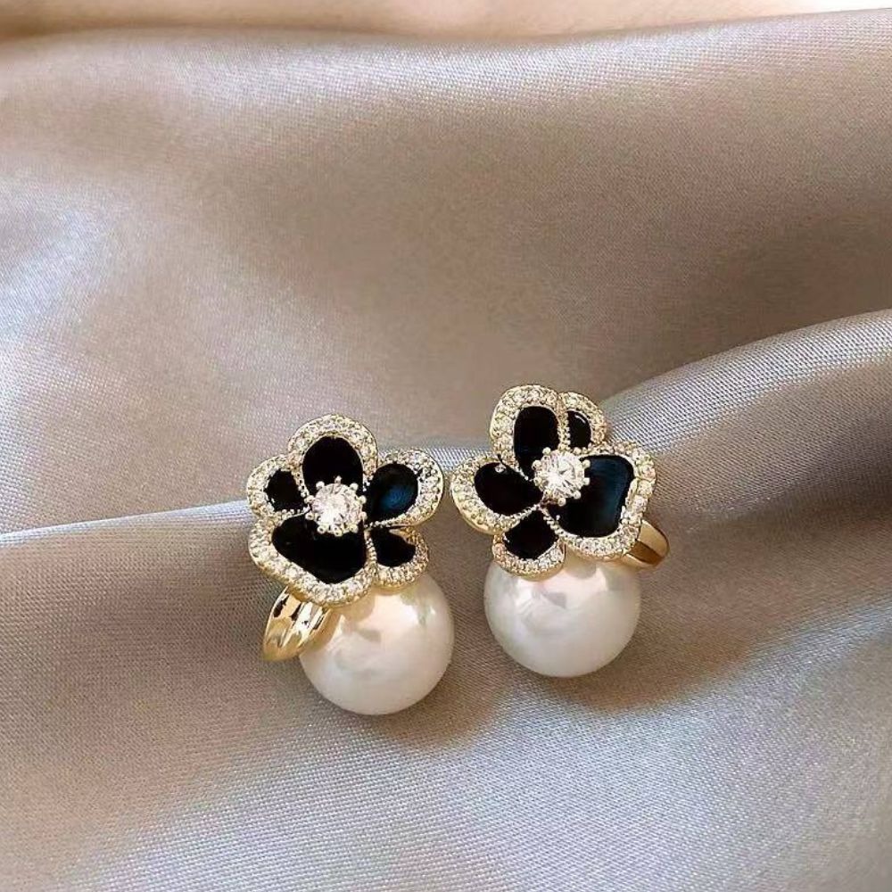 ♛ROSEMAYR♛ S925銀針 法式清奢感 優雅山茶花珍珠耳環-細節圖7