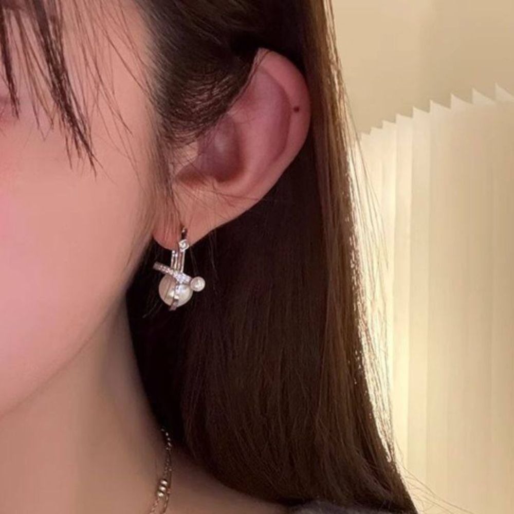 ♛ROSEMAYR♛ S925銀針 歐美復古星球珍珠耳環-細節圖4