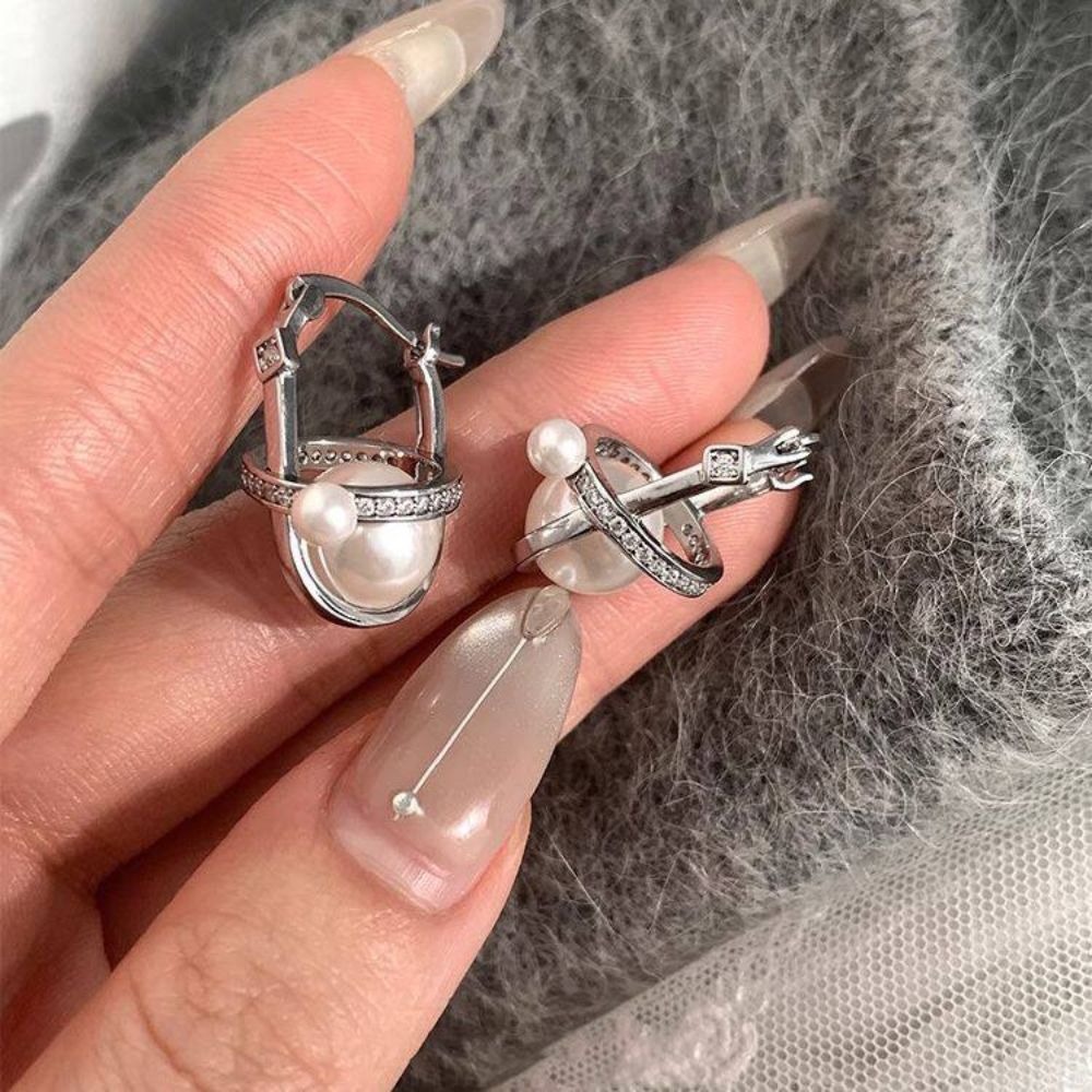 ♛ROSEMAYR♛ S925銀針 歐美復古星球珍珠耳環-規格圖11