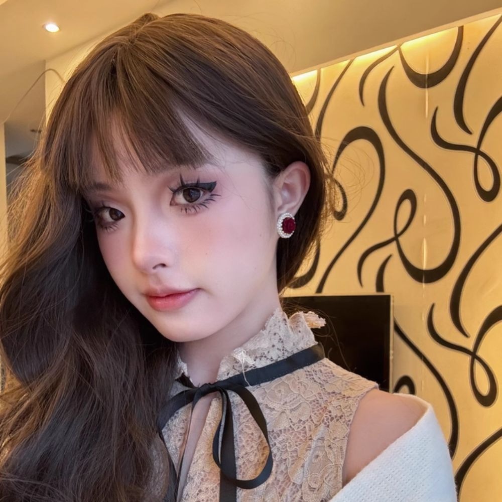 ♛ROSEMAYR♛ S925銀針 法式復古 安可花紅珍珠玫瑰花朵耳環-細節圖3