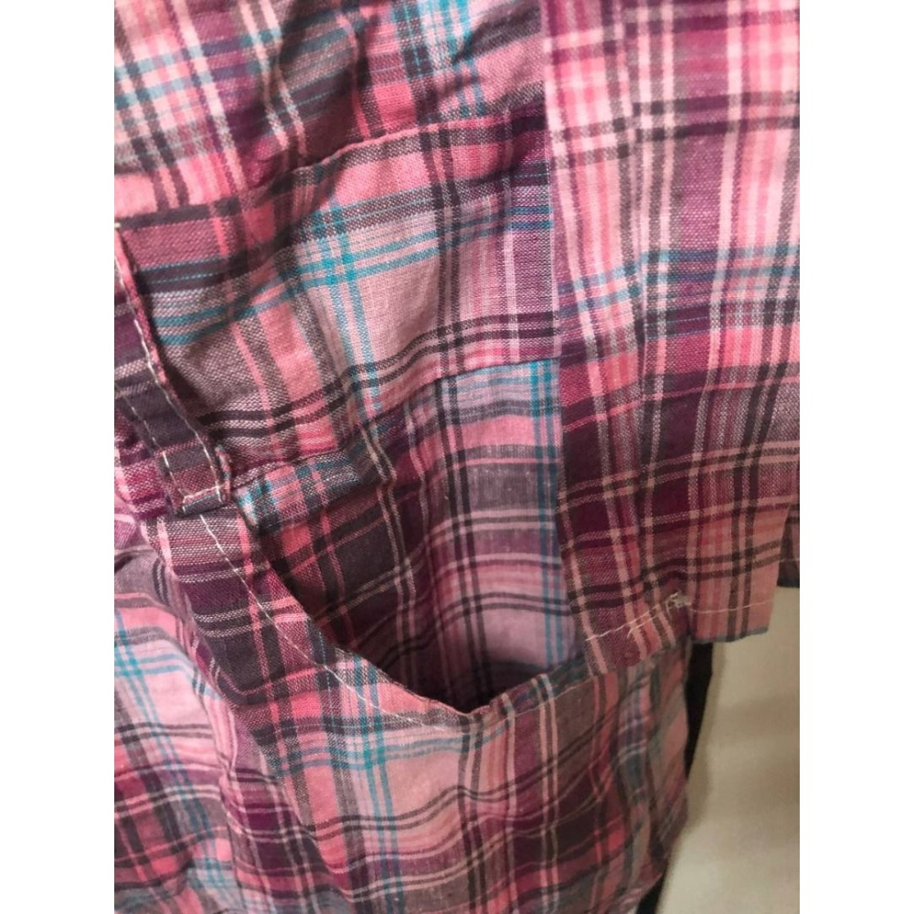 ♛ROSEMAYR♛廠商寄賣-加大尺碼-C01-001粉色格紋洋裝式襯衫-細節圖3