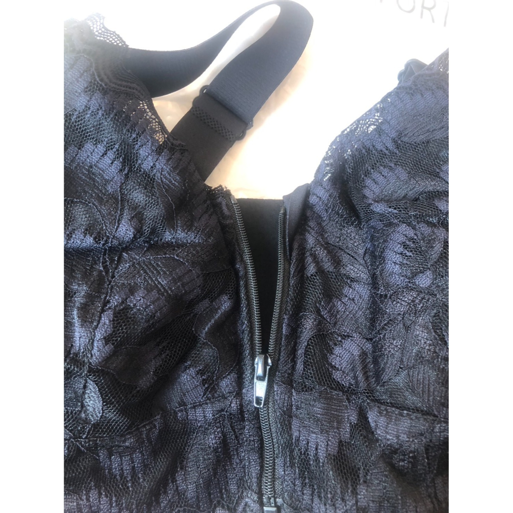 ♛ROSEMAYR♛廠商寄賣-黑色前釦式拉鍊無鋼圈內衣-細節圖2