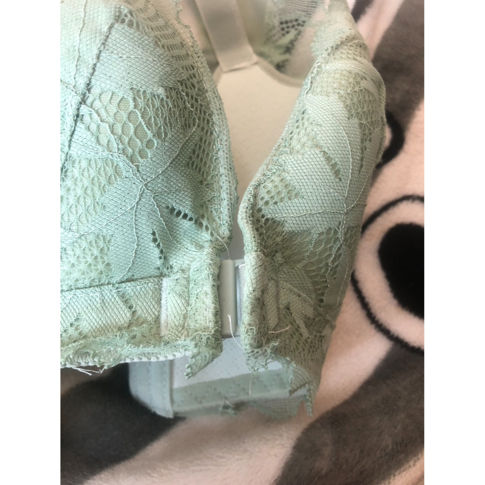 ♛ROSEMAYR♛廠商寄賣-青蘋果綠法式性感蕾絲無鋼圈前釦式內衣 38C-細節圖2