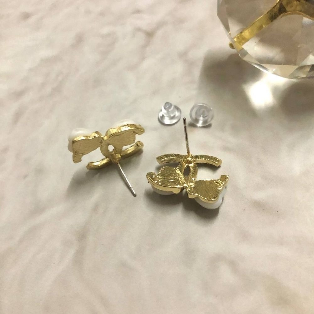 ♛ROSEMAYR♛[CR-0009] 韓版 輕奢名媛 水鑽字母鑲嵌愛心珍珠耳環 耳釘-細節圖4