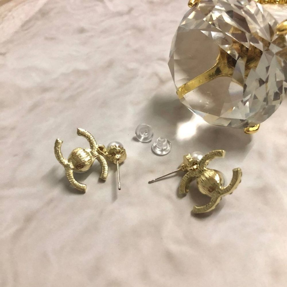 ♛ROSEMAYR♛[CR-0011] 韓版 輕奢名媛 水鑽字母鑲嵌珍珠耳環-細節圖4