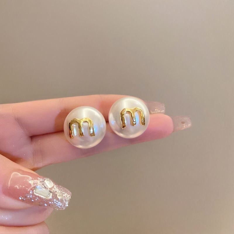 ♛ROSEMAYR♛[CR-0010] 韓版 輕奢名媛 字母M珍珠耳環 耳釘-細節圖3