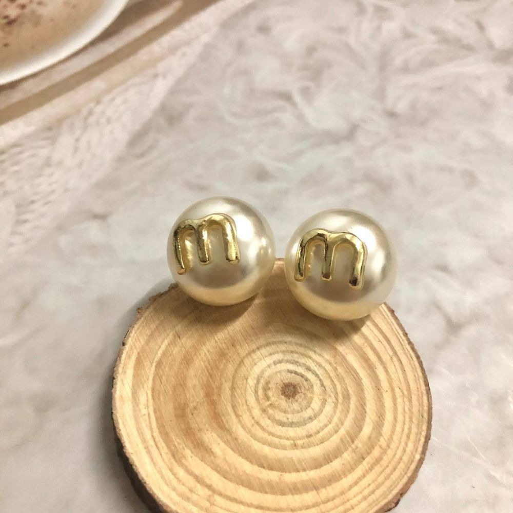 ♛ROSEMAYR♛[CR-0010] 韓版 輕奢名媛 字母M珍珠耳環 耳釘-細節圖4