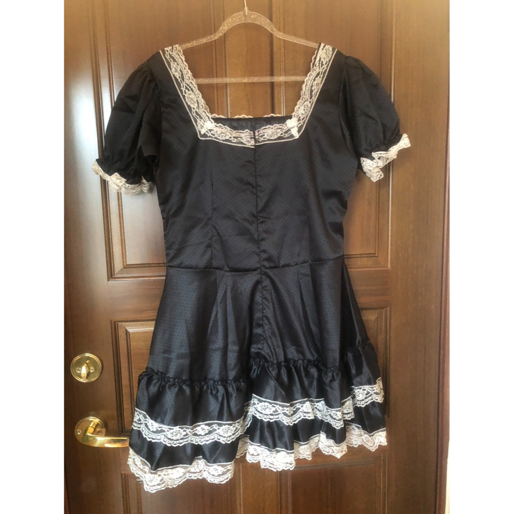 ♛ROSEMAYR♛廠商寄賣-黑色緞面女僕裝 展示品-細節圖2