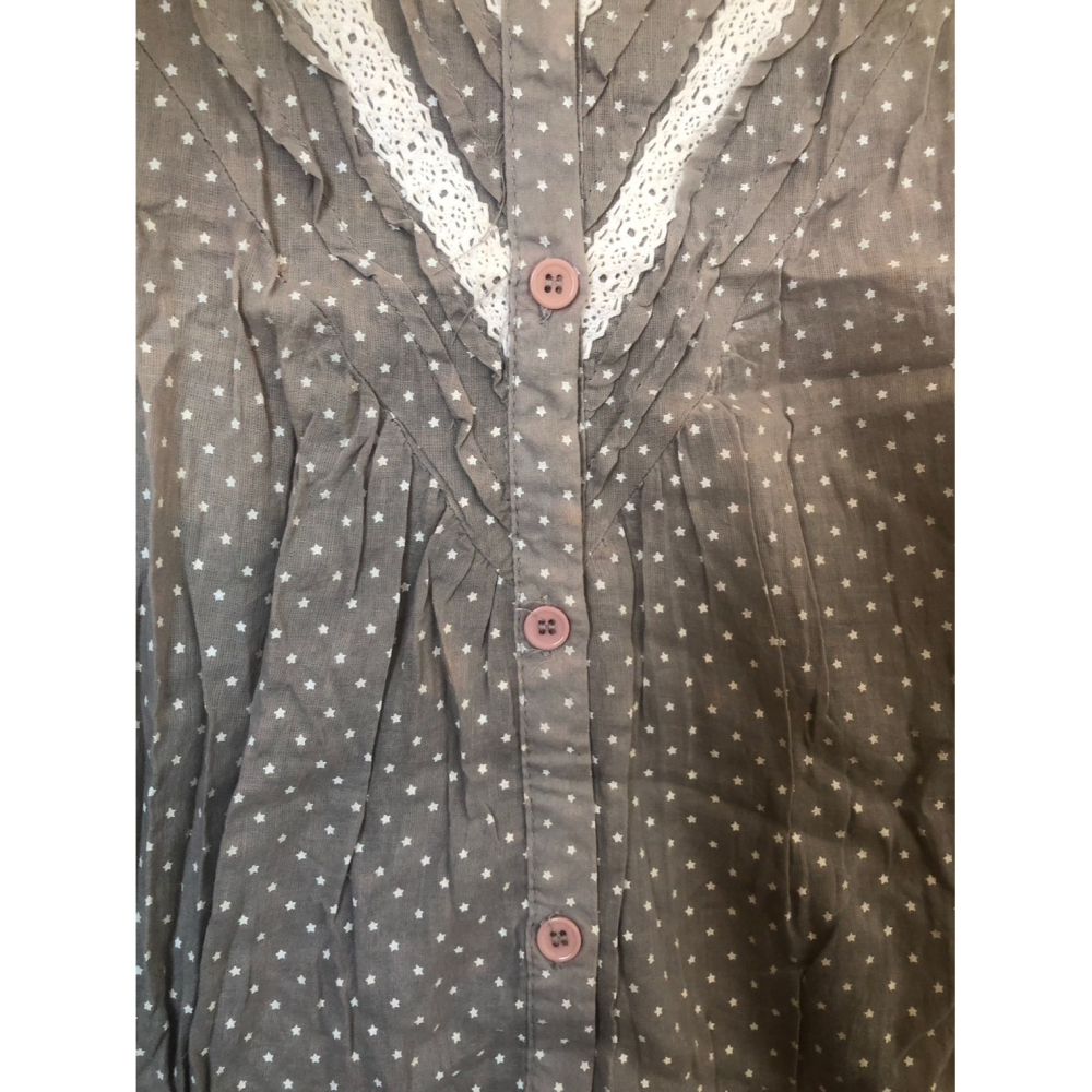 ♛ROSEMAYR♛廠商寄賣-日系波點長版短袖襯衫 展示品-細節圖3