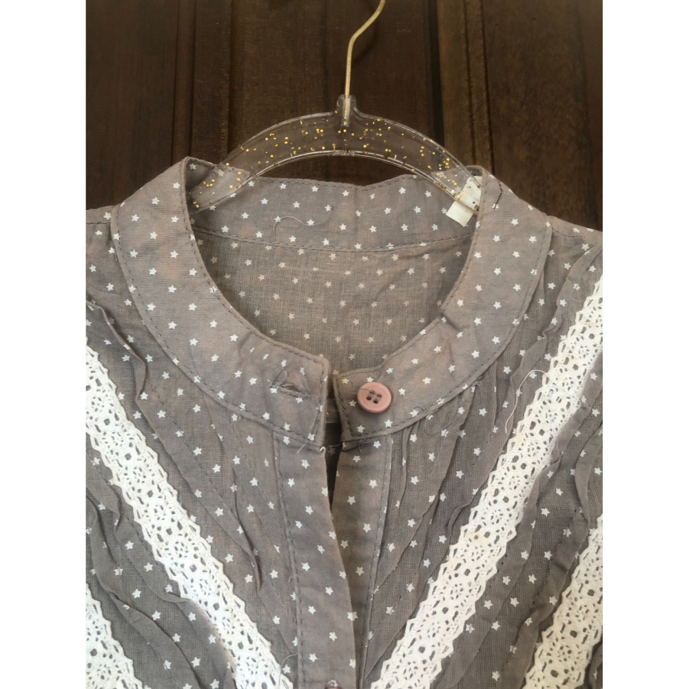 ♛ROSEMAYR♛廠商寄賣-日系波點長版短袖襯衫 展示品-細節圖4