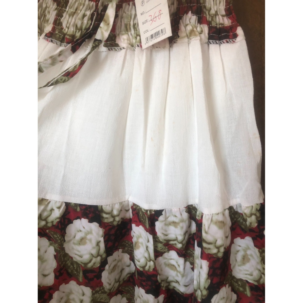 ♛ROSEMAYR♛廠商寄賣-異國風牡丹花卉拼接兩穿裙 瑕疵品-細節圖3