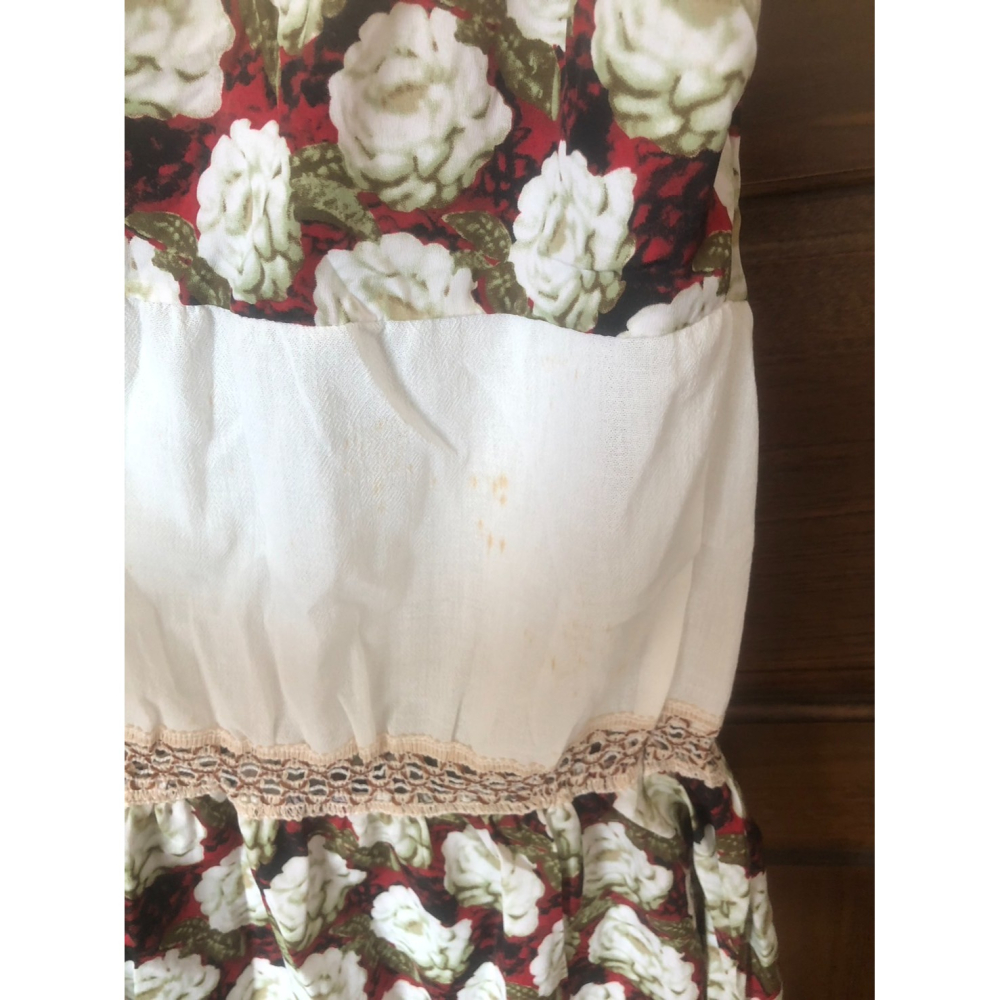 ♛ROSEMAYR♛廠商寄賣-異國風牡丹花卉拼接兩穿裙 瑕疵品-細節圖4